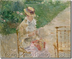 Young woman knitting - 1883