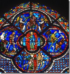 Chartres, vitral do bom samaritano, catedrais medievais