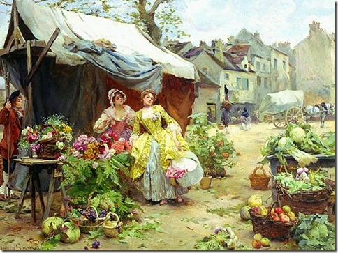 45512965_Louis_Marie_de_Schryver____Woman_buying_flowers_at_a_market__1899