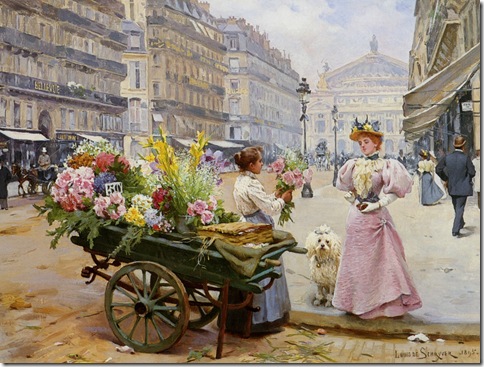 Schreyer_Louis_Marie_de_La-Marchande_des_Fleurs_Avenue_De_Lorpera_Paris_1895_Oil_on_Canvas-huge