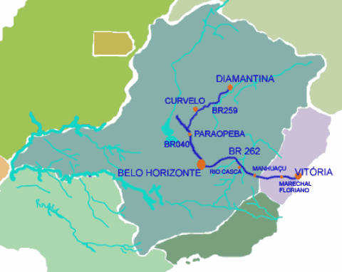 Mapa localização Minas